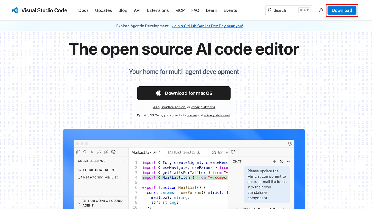 Visual Studio Code 下载页面
