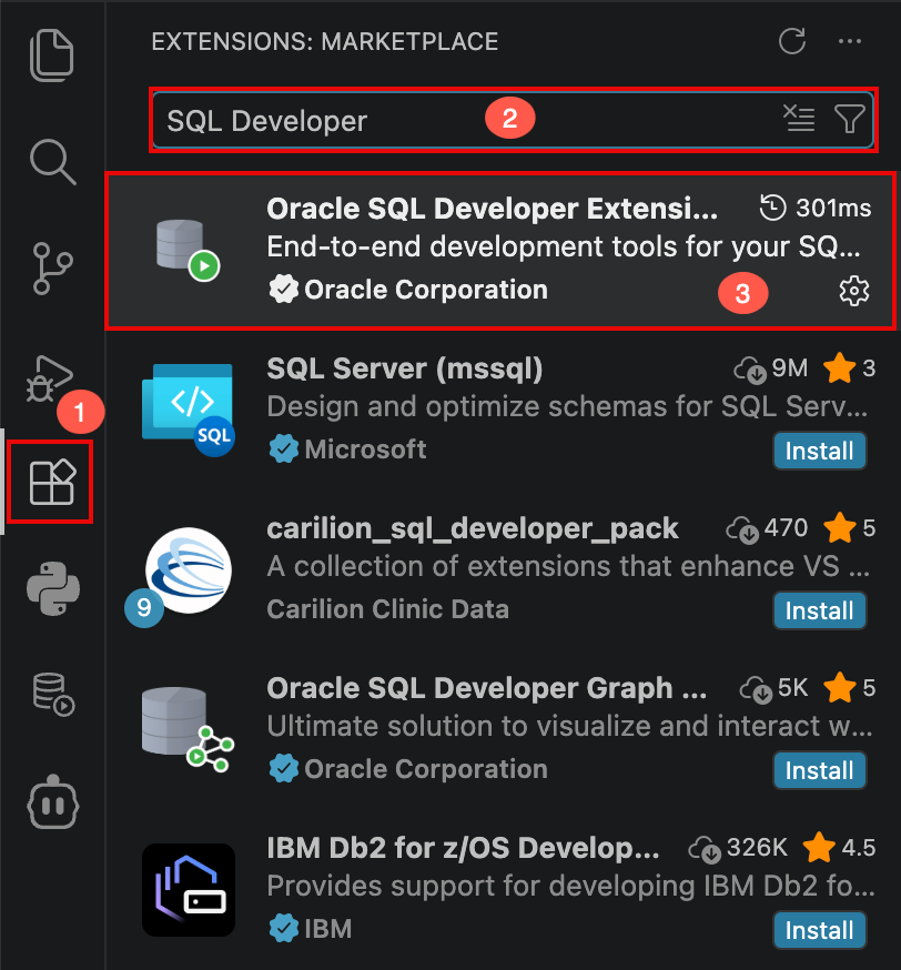 安装 SQL Developer 扩展