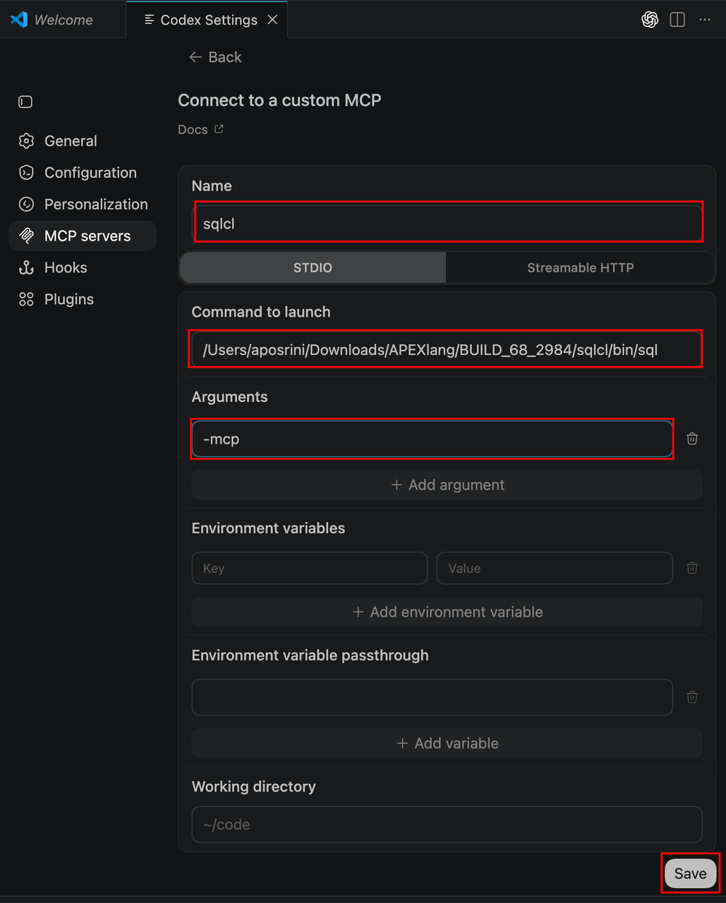 配置 SQLcl MCP Server